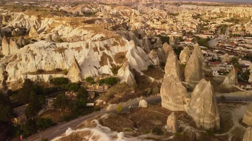 Awesome aerial view of Goreme Historical National Park, Turkey