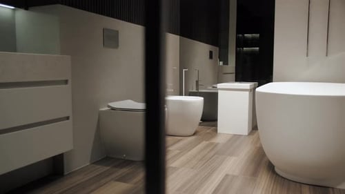 Modern Bathroom Interior Design with Clean White Fixtures