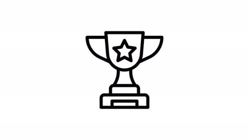 trophy line icon animation