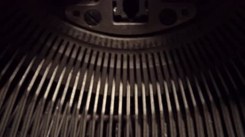 Close Up of Vintage Typewriter Keys and Paper