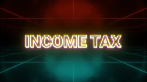 Income Tax Animation Retro Background