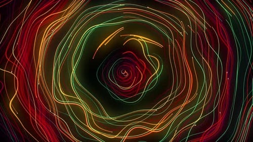 Digital colorful data circle line. internet line animation