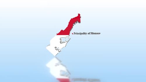 Monaco Map With Flag