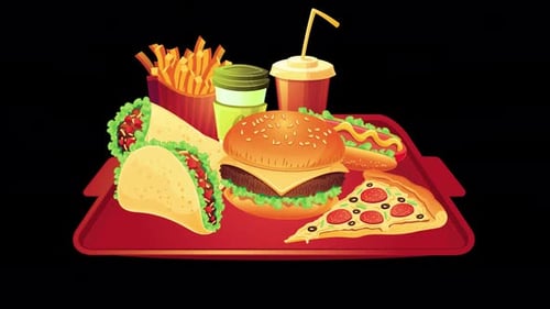 Animated Fast Food Menu Reveal on a Serving Tray