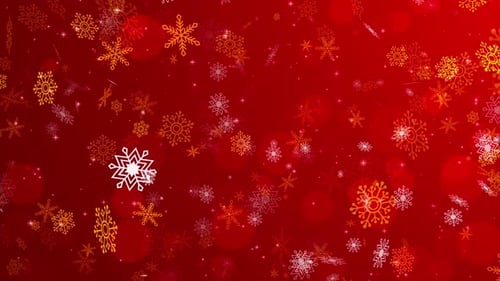 Red Christmas Snowflake Background Loop V3