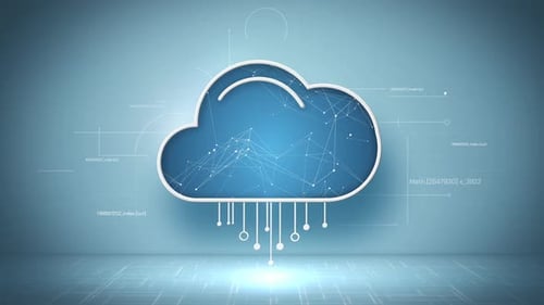 Animated Cloud Data Network in Futuristic Style