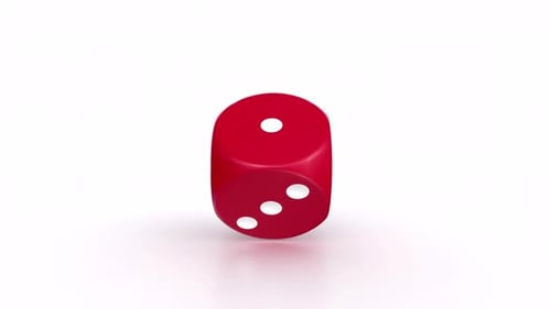 Roter Würfel mit Nummer Drei