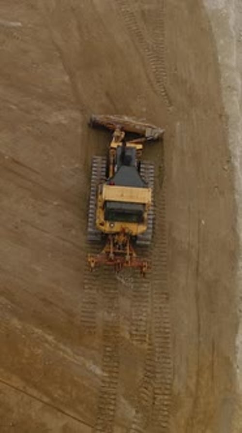 Vertical Video of Excavator