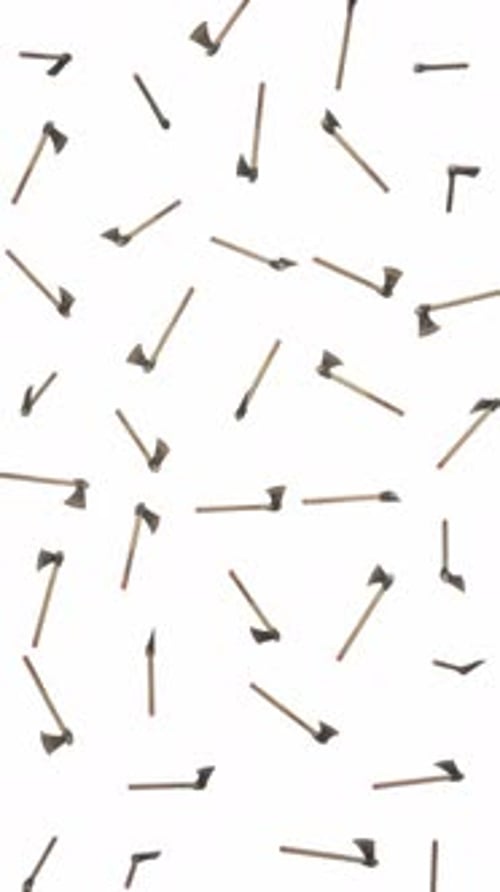 Vertical Falling Axes on White