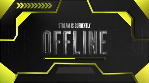 Twitch Stream Offline Overlay Animation With Yellow Theme