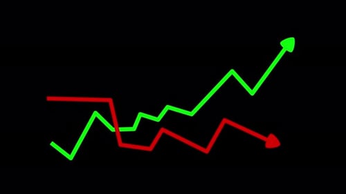 Zigzag Line Graph Chart Trends Animation, A black background with a zigzag line graph