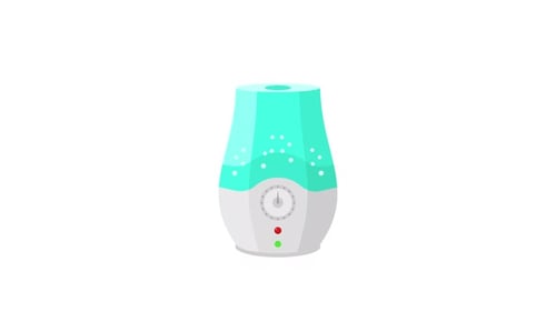 Flat Animated Humidifier Icon Emitting Mist