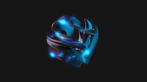 3 D Dark Chrome Electric Abstract Twisted Shape