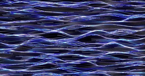 Abstract Wavy Blue Digital Lines Loopable Background