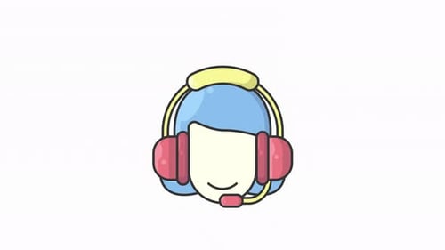 customer service assistance icon animation motion graphic video design