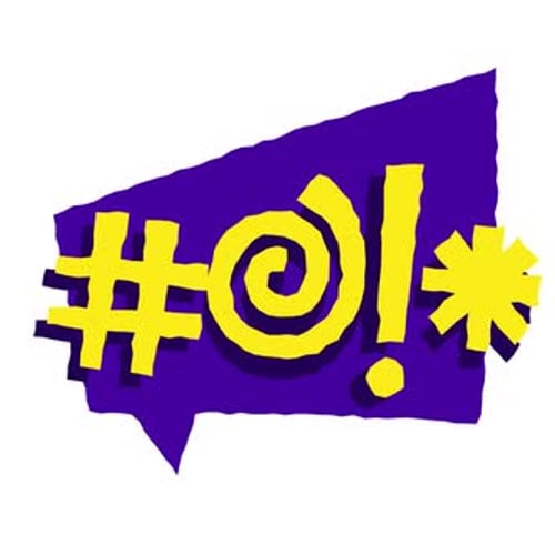 Animated Profanity Symbols in Comic Speech Bubble