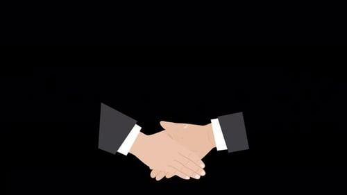 Businessman Shake Hands and Deal on Coins Alpha Channel 4K