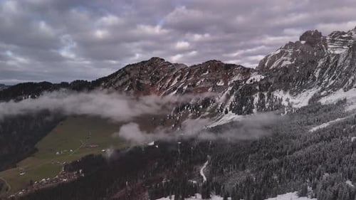 Glarus Fronalpstock Switzerland winter mountains alps wonderland landscape drone