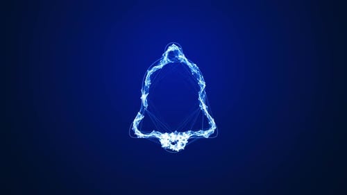 Futuristic Digital Bell Icon with Plexus Network Loop Animation