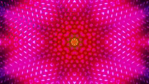 Red and pink abstract design with star in the center. Kaleidoscope VJ loop