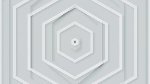 Clean White Geometric Hexagons Seamless Looping Background