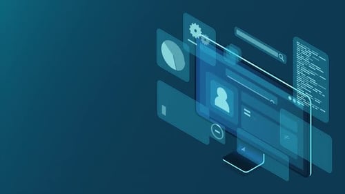 Futuristic Computer Screen Data Interface Animation