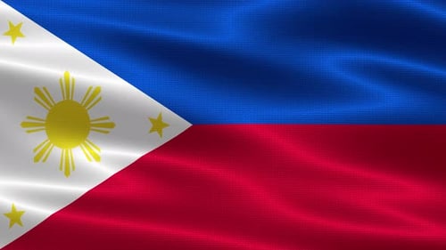 Philippines Flag Waving Realistic Loop
