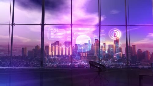 Futuristic Heads Up Display with AI and Data Elements