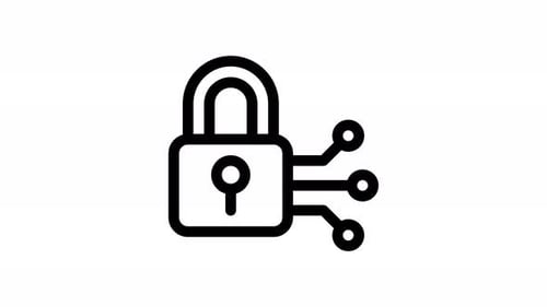Minimalist Digital Security Padlock Animation
