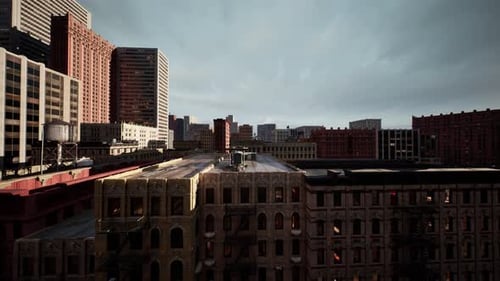 Rascacielos y edificios altos y delgados de Manhattan en la ciudad de Nueva York