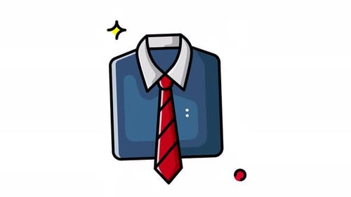 Animated Corporate Shirt with Red Tie Icon