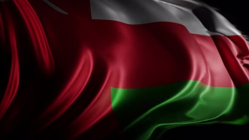 Realistic Waving Oman Flag 3D Animation Loop