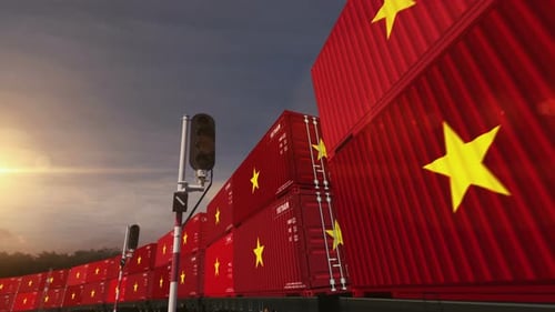 Vietnam exporta contenedores en un circuito de vagones de tren de carga