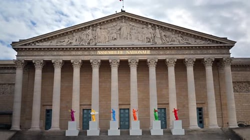 The facade of the Palais Bourbon, Paris, France
