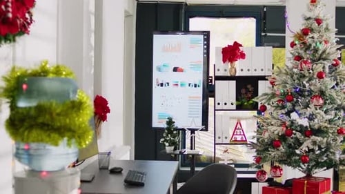 Empty Christmas Ornate Office