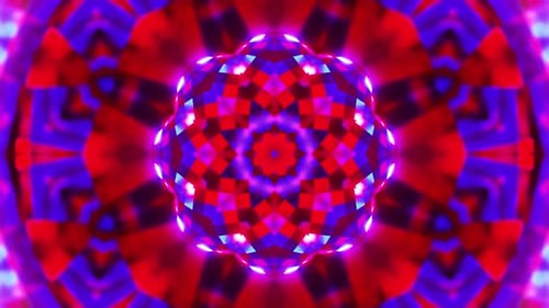 Design abstrato vermelho e roxo com design circular. Caleidoscópio
VJ loop