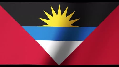 Realistic Waving Flag of Antigua and Barbuda Seamless Loop
