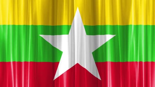 Vorhang Wave mit Flagge von Myanmar