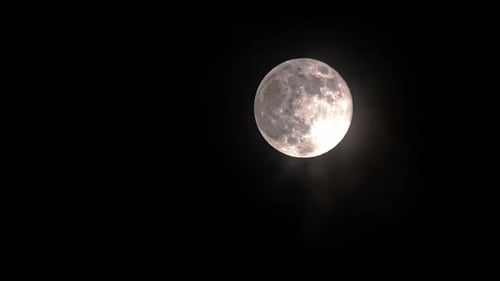 Dramatic Close Up of the Glowing Full Moon