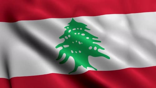 Waving Lebanon Flag Seamless Loop Animation