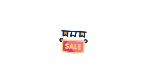 Animated Sale Banner with Decorative Bunting