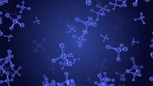 Blaue Molekülstruktur