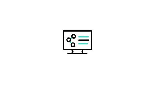 Flat Design Monitor with Data Sharing Animation