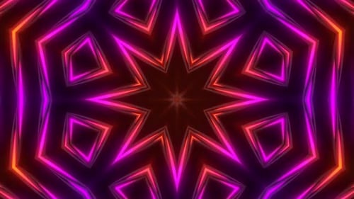 Vibrant neon geometric pattern pulsates with energy and light