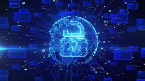 Computer Binary And Digital Password Lock Information Protection