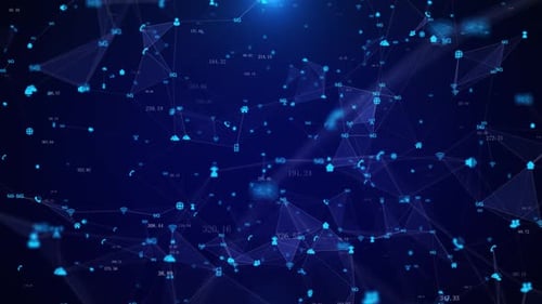 Abstract Futuristic 5G Network Connection Background