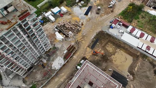 Construction Site in a Residential Building at the Final Stage of Construction