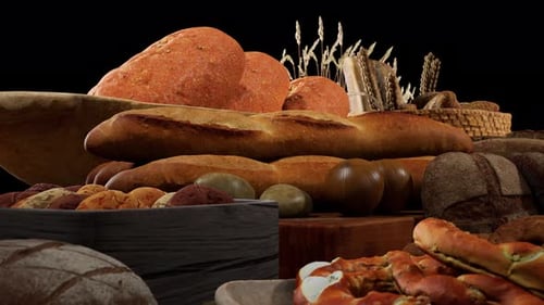 Assortment of Freshly Baked Breads and Pastries