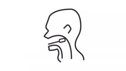 Animated Line Art Throat Swab Test Medical Procedure