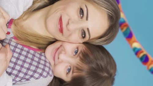 Affectionate Mother and Child Embrace Indoors